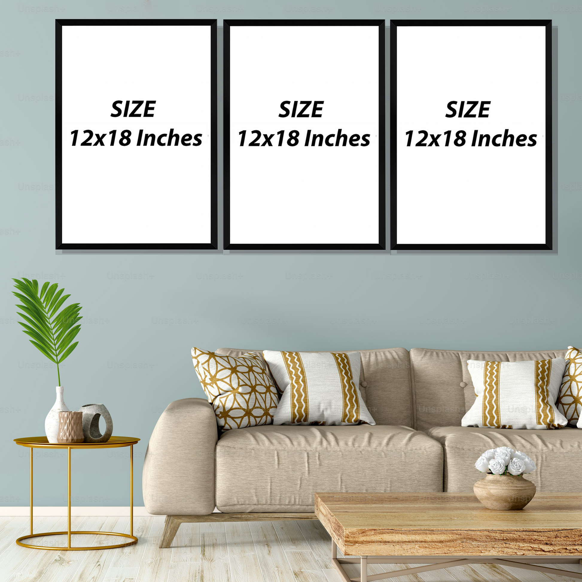 Set of 3 vibrant floral harmony wall frames for colorful home decor