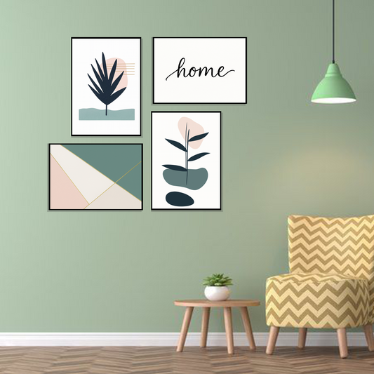 Set of 4 modern home botanicals wall frames for stylish home decor