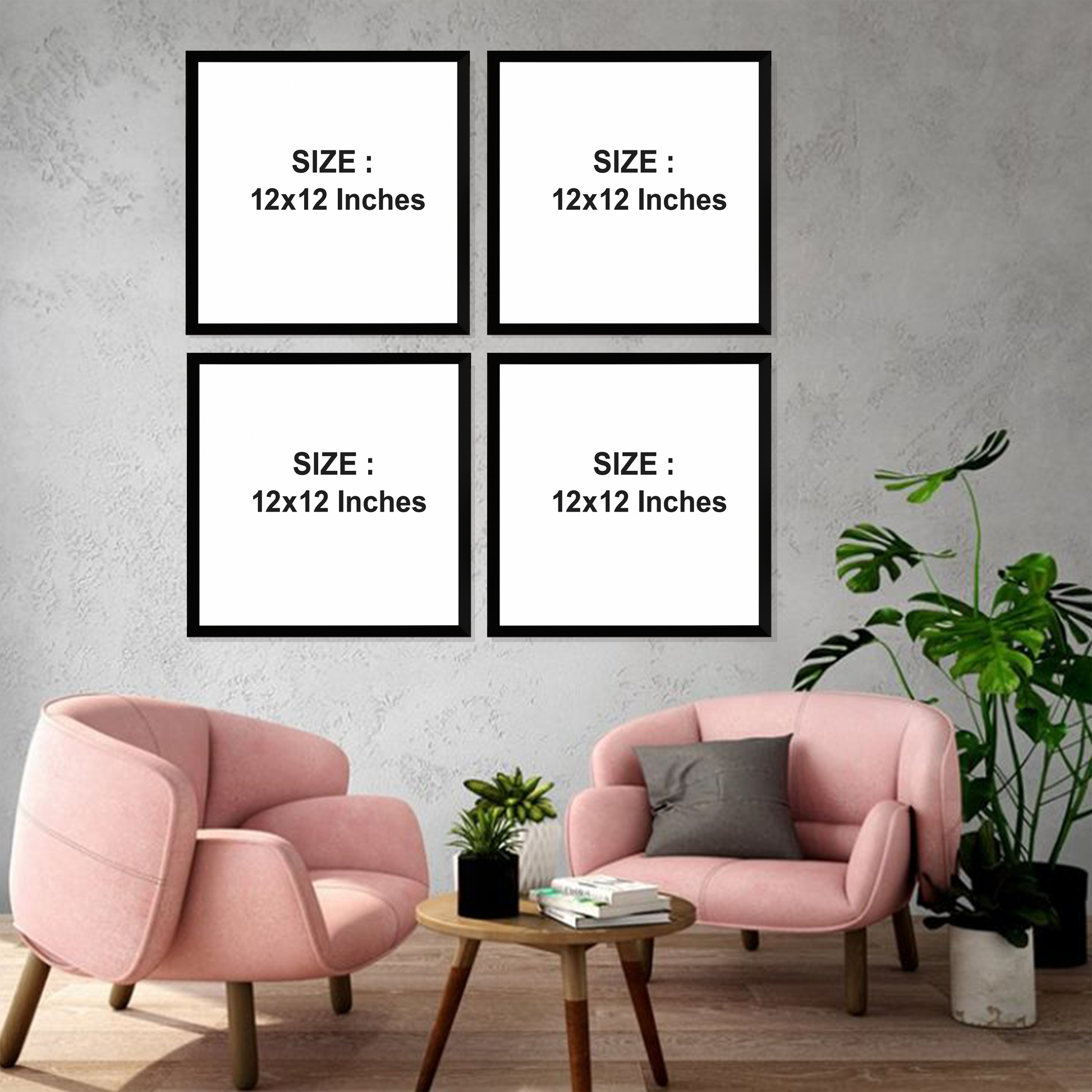 Set of 4 pop art portraits wall frames for modern home decor