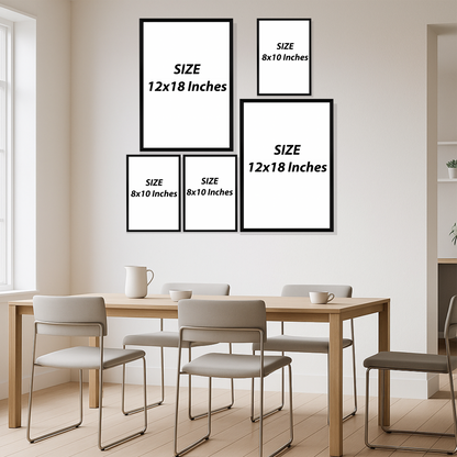 Set of 5 artisan coffee moments wall frames for cafe and kitchen decor