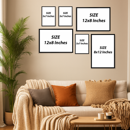 Set of 6 - Modern Botanical Harmony Wall Frames