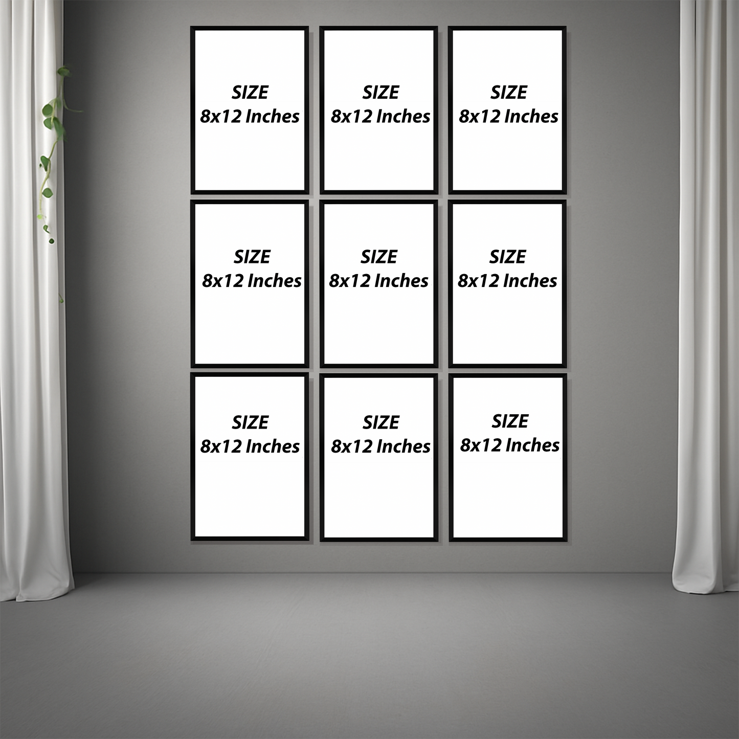 Set of 9 luxury supercar gallery wall frames for modern home decor