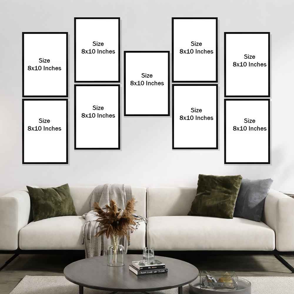 Set of 9 kids Islamic acrylic wall frames featuring colorful designs