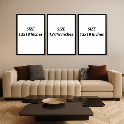 Set of 3 Frames - Royal Peacock Garden