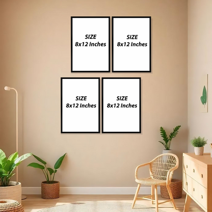 Set of 4 Frames - Playful Botanical Harmony