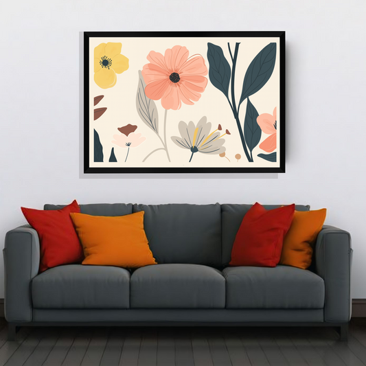 Soft floral serenity wall frame for elegant home decor