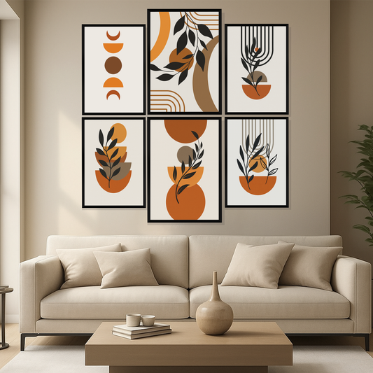 Set of 6 Frames - Abstract Botanical Harmony