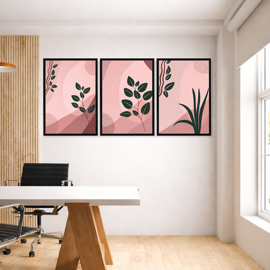 Set of 3 Frames - Blush Botanical Calm