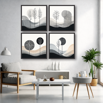 Set of 4 Frames - Minimal Nordic Harmony