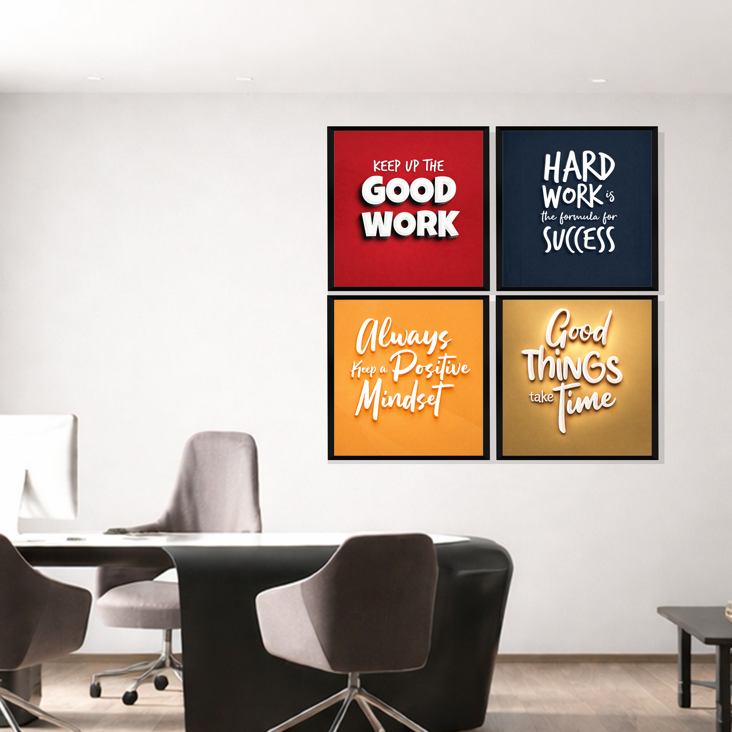 Set of 4 Frames - Motivational Office Quotes