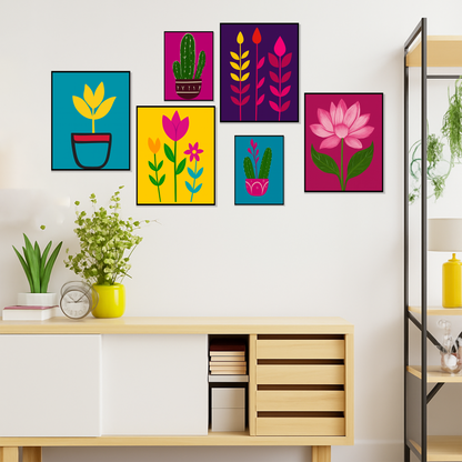 Set of 6 frames - Vibrant Botanical Gallery