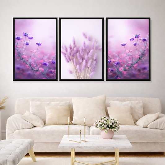 Set of 3 Frames - Lavender Dream Blooms