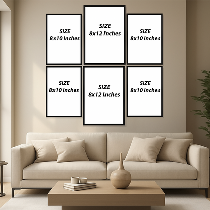 Set of 6 Frames - Abstract Botanical Harmony