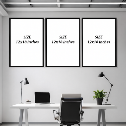 Set of 3 Frames - Abstract Botanical Harmony