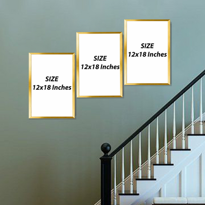 Set of 3 Frames - Golden Floral Elegance