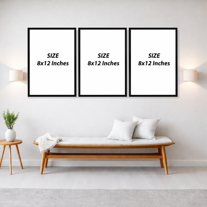 Set of 3 frames - Soft Floral Serenity