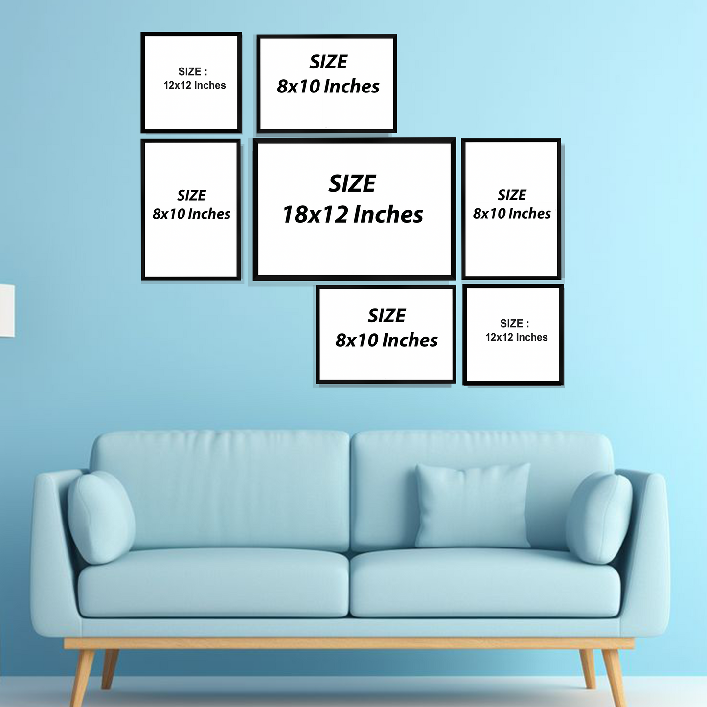 Set of 7 Frames - Vibrant Calligraphy Gallery