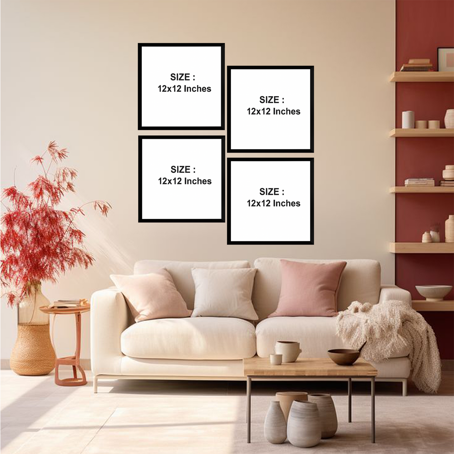 Set of 4 Frames - Pastel Floral Harmony