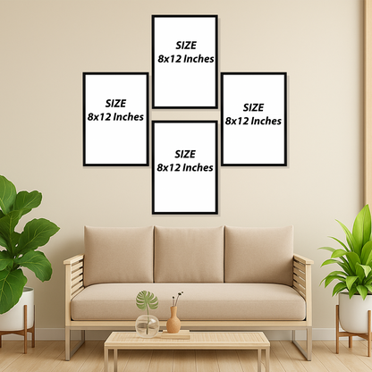 Set of 4 Frames - Sacred Script Harmony