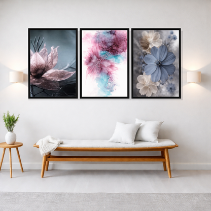 Set of 3 frames - Soft Floral Serenity