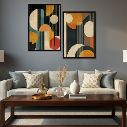 Set of 2 Frames - Modern Geometric Balance